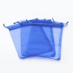 Organza Bags, Rectangle, Dark Blue, 18x13cm(OP-S001-13x18cm-10)