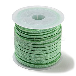 Flat Faux Suede Cord, Faux Suede Lace, Aquamarine, 3x1.5mm, about 5.46 yards(5m)/roll(X-LW-R003-66)