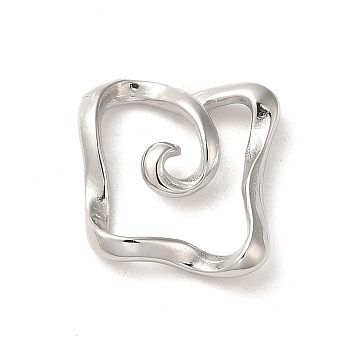 304 Stainless Steel Linking Rings, Square Link, Stainless Steel Color, 15x15x3.5mm