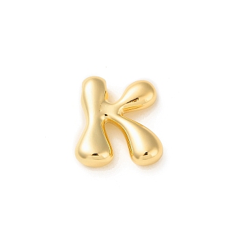 Brass Pendants, Real 18K Gold Plated, Letter K, 22x20x6.5mm, Hole: 2.5x3mm