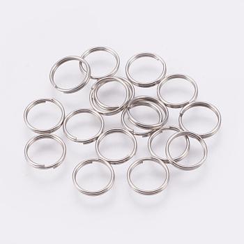 304 Stainless Steel Split Rings, Double Loops Jump Rings, Stainless Steel Color, 8x0.6mm, about 7mm inner diameter, 5000pcs/bag