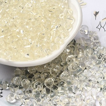 Transparent Acrylic Beads, Round, White, 5.5x5x4mm, Hole: 1.2mm, about 8333pcs/set