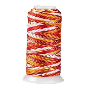 Segment Dyed Round Polyester Sewing Thread, for Hand & Machine Sewing, Tassel Embroidery, Orange, 12-Ply, 0.8mm, about 300m/roll