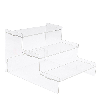 3-Tier Acrylic Action Figure Display Risers, Model Toy Assembled Organizer Holders, for Minifigures, Toys, Collections Display, Clear, Finish Product: 22x24x15cm