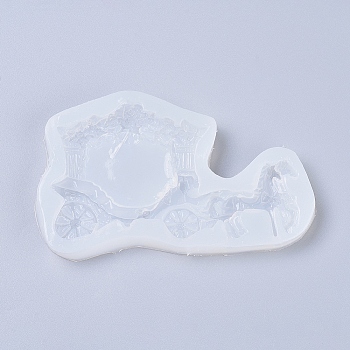 Food Grade Silicone Molds, Resin Casting Molds, For UV Resin, Epoxy Resin Jewelry Making, Carriage, White, 85x150x13mm, Inner Diameter: 66x133mm