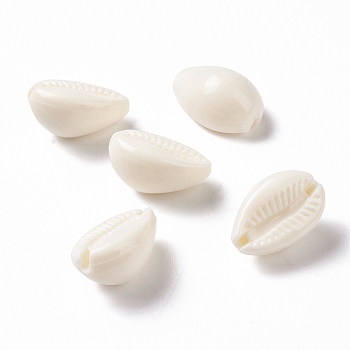 Acrylic Beads, Imitation Gemstone Style, Shell, White, 20.5x13x10mm, Hole: 1.6mm, about 303pcs/500g