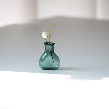 Transparent Miniature Glass Vase Bottles, Micro Landscape Garden Dollhouse Accessories, Photography Props Decorations, Teal, 20x28mm