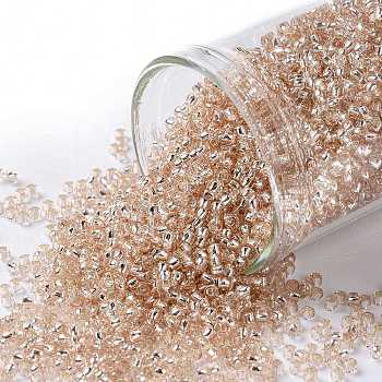 TOHO Round Seed Beads, Japanese Seed Beads, (31) Silver-Lined Translucent Rosaline, 15/0, 1.5mm, Hole: 0.7mm, about 3000pcs/10g