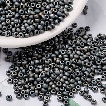 MIYUKI Round Rocailles Beads, Japanese Seed Beads, 8/0, (RR2002) Matte Metallic Silver Gray, 8/0, 3mm, Hole: 1mm, about 2111~2277pcs/50g