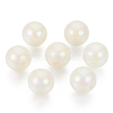 Creamy White Round Acrylic Beads