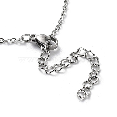 304 Halsketten mit Anhänger aus Edelstahl für Damen(NJEW-D064-01P)-3