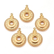 Alloy Pendants, Lead Free and Cadmium Free, Flat Round, Golden, 40x30x2mm, Hole: 1.5mm(EAAA074Y-G)