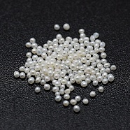 Natural Cultured Freshwater Pearl Beads, No Hole/Undrilled, Round, White, 0.8~1mm(PEAR-K004-47A)