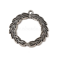 Tibetan Style Alloy Pendant, Cadmium Free & Lead Free, Garland, Antique Silver, 39x39x1.8mm, Hole: 3mm(FIND-A038-07AS)