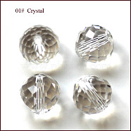 Imitation Austrian Crystal Beads, Grade AAA, Faceted, Teardrop, Clear, 6mm, Hole: 0.7~0.9mm(SWAR-F067-6mm-01)
