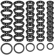 SUPERFINDINGS 65Pcs 5 Style Nylon Desk Grommet Rings, Flush Type Desk Cord Cable Hole Cover for Managing and Protecting Cord, Black, 28~54x11.5mm(FIND-FH0005-63)