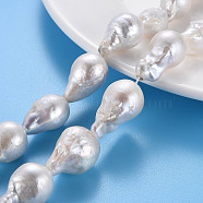 Natural Baroque Pearl Keshi Pearl Beads Strands, Cultured Freshwater Pearl, Nuggets, Seashell Color, 15~26x13~18mm, Hole: 0.6mm, about 16~20pcs/strand, 15.75 nches(40cm)(PEAR-S019-05A)