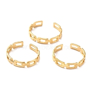 Ion Plating(IP) 304 Stainless Steel Finger Rings, Cuff Rings, Long-Lasting Plated, Cable Chain Shape, Golden, US Size 7 3/4(17.9mm), 4mm(RJEW-L102-14G)