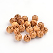 Undyed Natural Wood Beads, Spacer Beads, for DIY Macrame Rosary Jewelry, Lead Free, Round, Peru, 8x7mm, Hole: 2.5mm(X-TB611Y-8mm-LF)