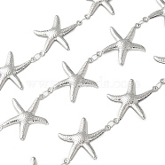 304 Stainless Steel Starfish Link Chains, Soldered, with Spool, Stainless Steel Color, 23x20x3mm, about 5m/roll(CHS-Z004-18P)