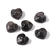 Natural Silver Obsidian Beads, Heart, 17~17.5x17.5x10.5mm, Hole: 1.5mm(G-G859-12)