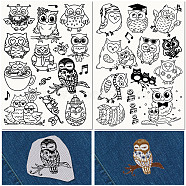 PVA Water-soluble Embroidery Aid Drawing Sketch, Owl, 297x210mmm, 2pcs/set(DIY-WH0514-026)