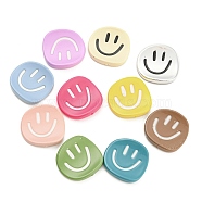 Opaque Resin Smiling Face Cabochons, Curved, Mixed Color, 18.5x19x4mm(RESI-D003-05)