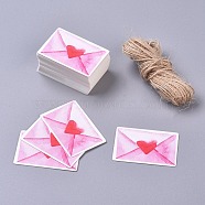 Paper Gift Tags, Hange Tags, For Arts and Crafts, with Jute Twine, for Wedding, Valentine's Day, Love Letters, Colorful, 30x45x0.5mm, 50pcs/set(CDIS-L004-K01)