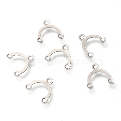 Non-Tarnish 304 Stainless Steel Chandelier Component Links, Half Round, Stainless Steel Color, 9.5x8.5x0.5mm, Hole: 1.2mm(STAS-Z034-08P)