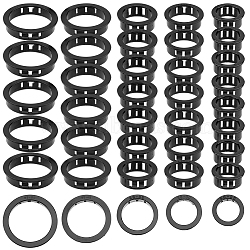 SUPERFINDINGS 65Pcs 5 Style Nylon Desk Grommet Rings, Flush Type Desk Cord Cable Hole Cover for Managing and Protecting Cord, Black, 28~54x11.5mm(FIND-FH0005-63)