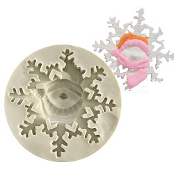 Food Grade Silicone Molds, Fondant Molds, For DIY Cake Decoration, Chocolate, Candy, UV Resin & Epoxy Resin Jewelry Making, Snowflake, Antique White, 68mm(DIY-I012-67)