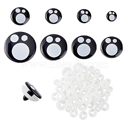 Globleland 8 Styles Plastic Safety Craft Eye, with Spacer, for DIY Doll Toys Puppet Plush Animal Making, Black, 13.5~18.5x8~23mm(DIY-GL0005-27)