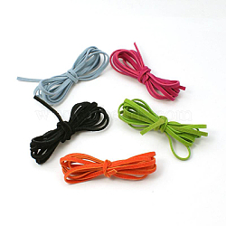 Faux Suede Cord, Faux Suede Lace, Mixed Color, 2.5x1.4mm, about 1.09 yards(1m)/strand(LW-141-2.5mm-M)