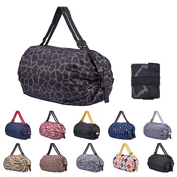 Polyester Portable Shopping Bag, Collapsible Shopping Bag, High-capacity, Black, 81~81.5x7.8~80x0.7~0.8cm