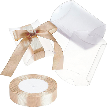 PVC Plastic Frosted Pillow Boxes, Gift Candy Transparent Packing Box, Mixed Color, 9x6.45x2.6cm, 26pcs