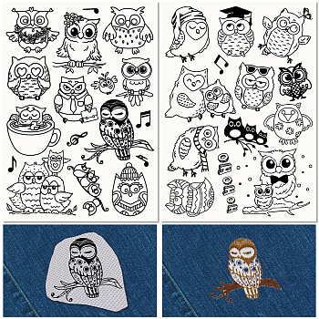 PVA Water-soluble Embroidery Aid Drawing Sketch, Owl, 297x210mmm, 2pcs/set