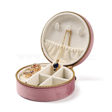 boîtes rondes de tirette de stockage de bijoux de velours(CON-P021-02A)-2