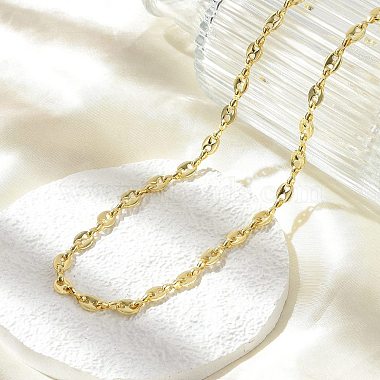 Brass Coffee Bean Chain Necklaces(NJEW-A042-11G)-4