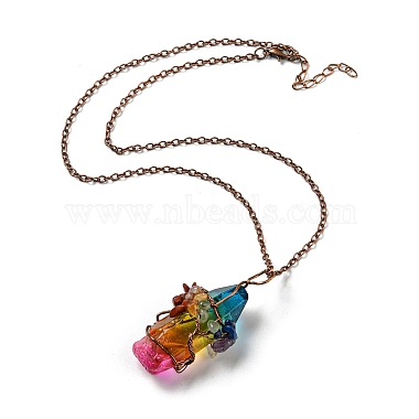 Quartz Crystal Pendant Necklaces(NJEW-P287-01R-02)-2