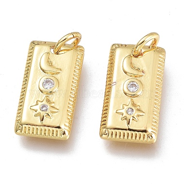 Golden Rectangle Brass+Cubic Zirconia Charms
