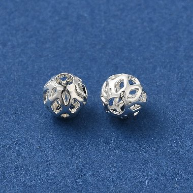 925 Sterling Silver Plated Round Brass Spacer Beads