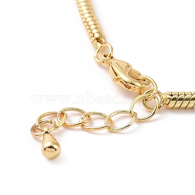 Bracelet perlé rond en émail mauvais œil avec chaînes serpent rondes en laiton pour femme(BJEW-G654-01G)-3