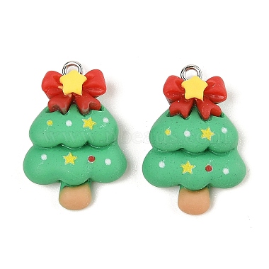 Platinum Colorful Christmas Tree Iron+Resin Pendants