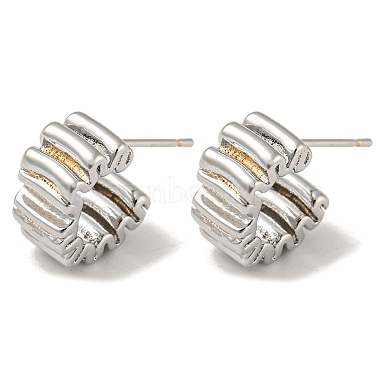 Platinum Twist Brass Stud Earring Findings