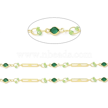 Light Green Brass+Glass Handmade Chains Chain