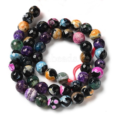 Dyed & Heated Natural Fire Crackle Agate Beads Strands(G-P539-B01-05)-3