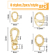 Hobbiesay 8pcs 4 styles anneaux de porte à ressort en laiton(KK-HY0002-86)-2