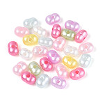 Pearlized Opaque Acrylic Beads, Peanut, Mixed Color, 4.5x8x5mm, Hole: 1.6mm, about 5555pcs/500g(SACR-T035-12M)