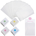 160Pcs 4 Colors Paper Foldable Header Cards, Flower Printed Packaging Paper Card, with 160Pcs OPP Cellophane Bags, Rectangle, Mixed Color, 4.9~5x6.2x0.04~0.05cm, 40pcs/color(CDIS-SP0001-22)