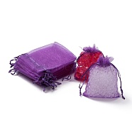 Organza Gift Bags with Drawstring, Jewelry Pouches, Wedding Party Christmas Favor Gift Bags, Blue Violet, 12x9cm(OP-R016-9x12cm-20)